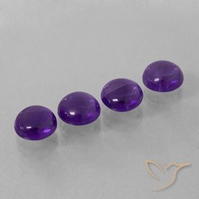 9.33 ctw Violet Amethyst Stones, Natural Amethyst in Round Cabochon Shape for Sale