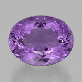 15.28 ct Violet Amethyst Gemstone, Amethyst Gem in Oval Facet Shape for Sale.