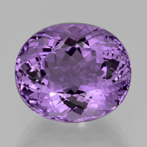 17.09 ct Violet Amethyst Gemstone, Amethyst Gem in Oval Facet Shape for Sale.
