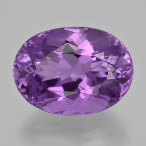 11.94 ct Violet Amethyst Gemstone, Amethyst Gem in Oval Facet Shape for Sale.