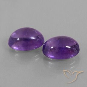 13.78 ctw Violet Amethyst Stones, Natural Amethyst in Oval Cabochon Shape for Sale