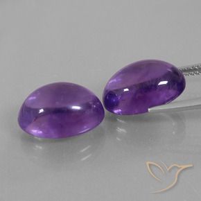 Amethyst Gemstones in 14 x 10 mm (calibrated) Size for Sale, Amethyst Stones in Medium-Light Violet Color