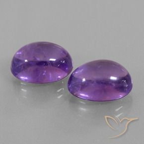 14.65 ctw Violet Amethyst Stones, Natural Amethyst in Oval Cabochon Shape for Sale