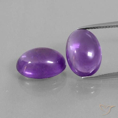 12.37 ct Oval Cabochon Amethyst, 13.7 x 9.9 mm From Brazil, Photo A