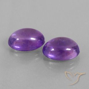 12.37 ctw Violet Amethyst Stones, Natural Amethyst in Oval Cabochon Shape for Sale