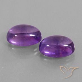 12.30 ctw Violet Amethyst Stones, Natural Amethyst in Oval Cabochon Shape for Sale