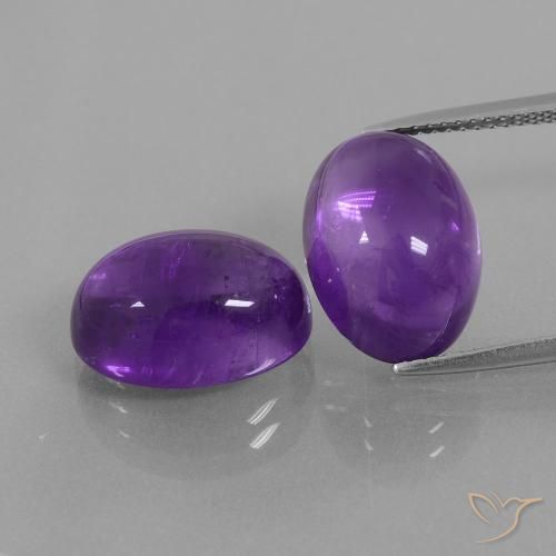 Vivid Violet Amethyst Gem - 7.5ct Oval Cabochon (ID: 404524)
