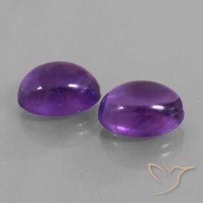 13.84 ctw Violet Amethyst Stones, Natural Amethyst in Oval Cabochon Shape for Sale