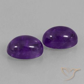 12.64 ctw Violet Amethyst Stones, Natural Amethyst in Oval Cabochon Shape for Sale