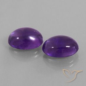12.50 ctw Violet Amethyst Stones, Natural Amethyst in Oval Cabochon Shape for Sale