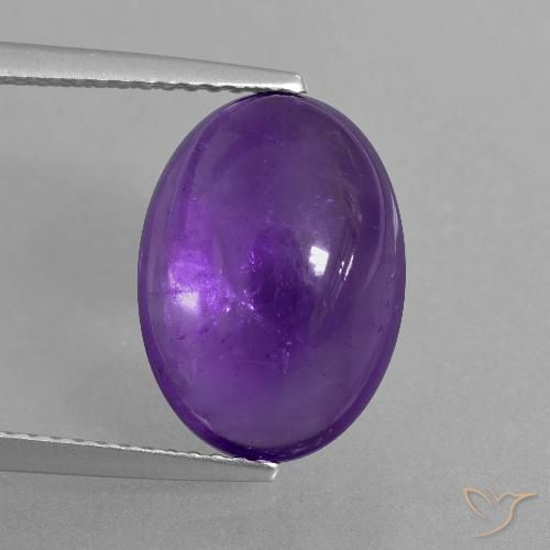 6.23ct Natural Medium-Light Violet Amethyst, Oval, Transparent