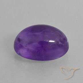 7.06 ct Violet Amethyst Stone, Natural Amethyst in Oval Cabochon Shape for Sale