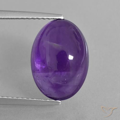 Medium-Light Violet Amethyst Gem - 6.1ct Oval Cabochon (ID: 404769)