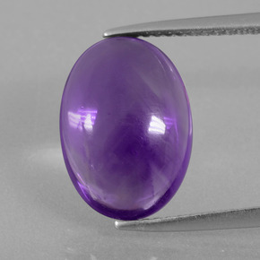 5.58 ct Violet Amethyst Gemstone, Amethyst Gem in Oval Cabochon Shape for Sale.