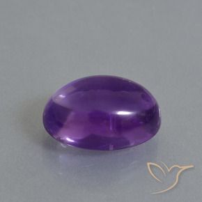 6.80 ct Violet Amethyst Stone, Natural Amethyst in Oval Cabochon Shape for Sale