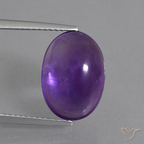 Medium Violet Amethyst Gem - 7ct Oval Cabochon (ID: 404910)