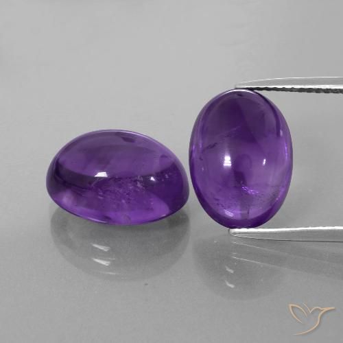 13.62 ct Oval Cabochon Amethyst, 13.8 x 10 mm From Brazil, Photo A