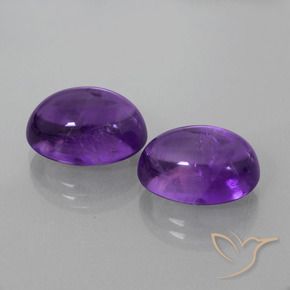 13.62 ctw Violet Amethyst Stones, Natural Amethyst in Oval Cabochon Shape for Sale