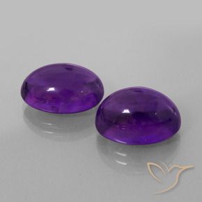 13.29 ctw Violet Amethyst Stones, Natural Amethyst in Oval Cabochon Shape for Sale