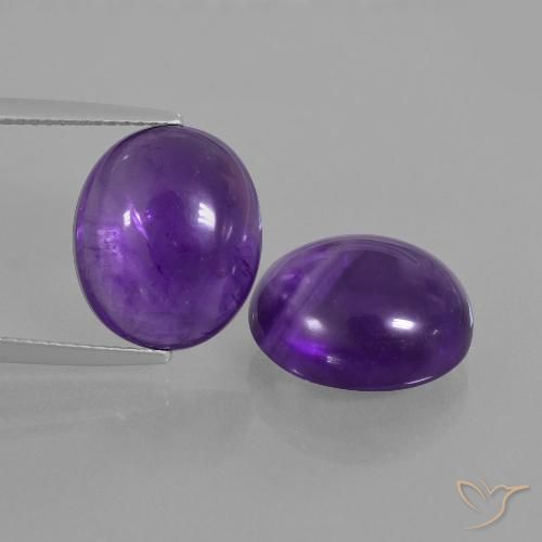 14.53 ct Oval Cabochon Amethyst, 14 x 11.8 mm From Brazil, Photo A