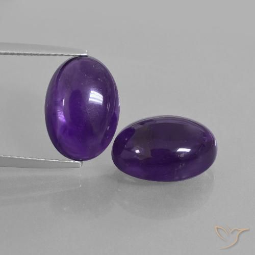 12.94 ct Oval Cabochon Amethyst, 13.8 x 9.8 mm From Brazil, Photo A