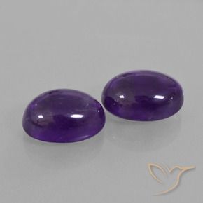 12.94 ctw Violet Amethyst Stones, Natural Amethyst in Oval Cabochon Shape for Sale