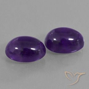 13.67 ctw Violet Amethyst Stones, Natural Amethyst in Oval Cabochon Shape for Sale