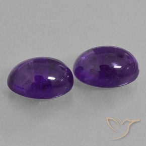 13.30 ctw Violet Amethyst Stones, Natural Amethyst in Oval Cabochon Shape for Sale