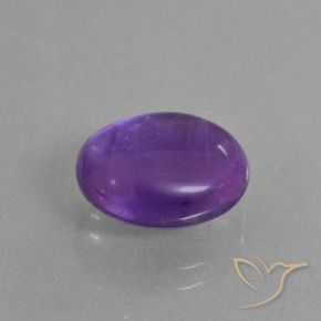 5.18 ct Violet Amethyst Stone, Natural Amethyst in Oval Cabochon Shape for Sale