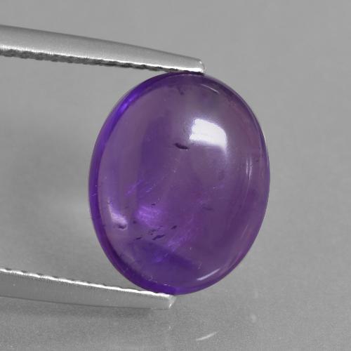 Medium-Light Violet Amethyst Gem - 4.9ct Oval Cabochon (ID: 405182)