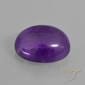7.35 ct Violet Amethyst Stone, Natural Amethyst in Oval Cabochon Shape for Sale