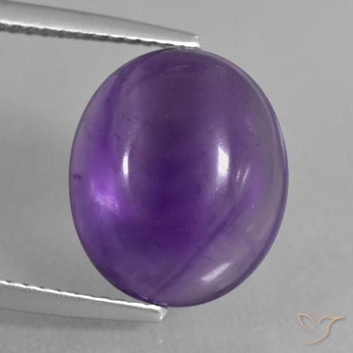 7.17ct Natural Medium Violet Amethyst, Oval, Transparent