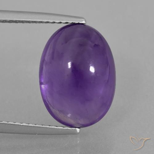 6.73ct Natural Medium Violet Amethyst, Oval, Transparent