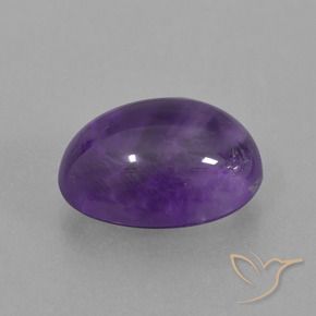 6.73 ct Violet Amethyst Stone, Natural Amethyst in Oval Cabochon Shape for Sale