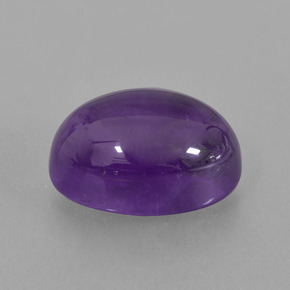 7.61 ct Violet Amethyst Stone, Natural Amethyst in Oval Cabochon Shape for Sale