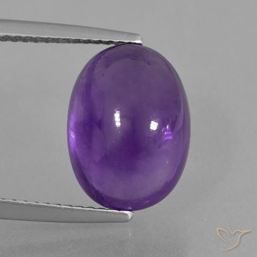 6.87ct Natural Medium-Light Violet Amethyst, Oval, Transparent