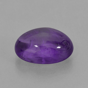 6.59 ct Violet Amethyst Stone, Natural Amethyst in Oval Cabochon Shape for Sale