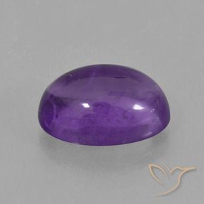6.14 ct Violet Amethyst Stone, Natural Amethyst in Oval Cabochon Shape for Sale