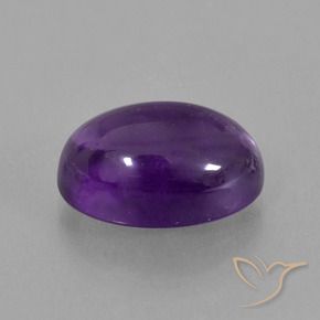 6.30 ct Violet Amethyst Stone, Natural Amethyst in Oval Cabochon Shape for Sale