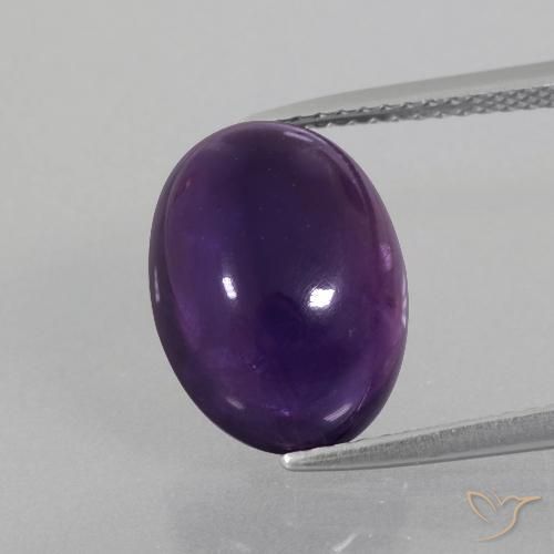 Violeta oscuro Amatista Gema - 6ct Cabujón Óvalo (ID: 405330)