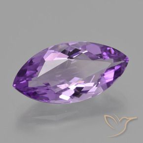 6.24 ct Violet Amethyst Stone, Natural Amethyst in Marquise Facet Shape for Sale