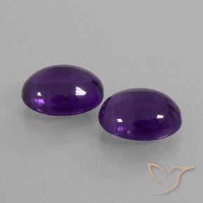 6.76 ctw Violet Amethyst Stones, Natural Amethyst in Oval Cabochon Shape for Sale