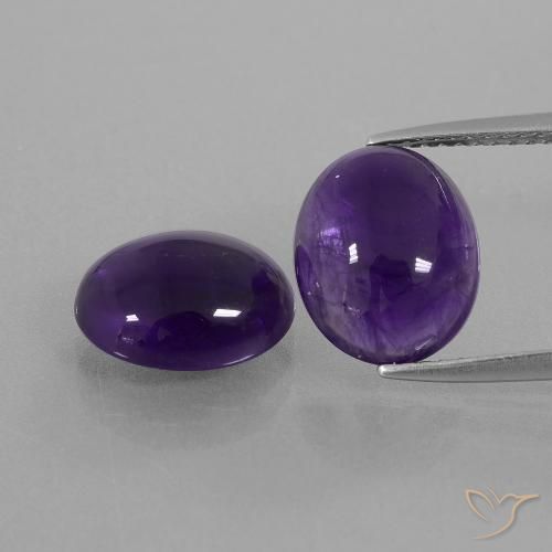 6.01ctw Natural Dark Violet Amethyst, Oval, Transparent