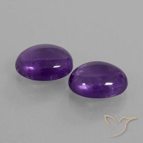 6.62 ctw Violet Amethyst Stones, Natural Amethyst in Oval Cabochon Shape for Sale