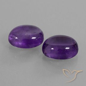 7.88 ctw Violet Amethyst Stones, Natural Amethyst in Oval Cabochon Shape for Sale
