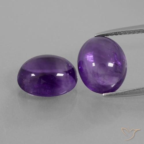 7.69 ct Oval Cabochon Amethyst, 11 x 9 mm From Brazil, Photo A