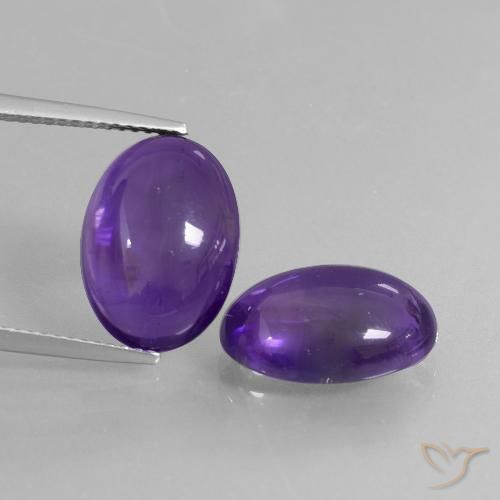 11 ct Oval Cabochon Amethyst, 14.2 x 10.2 mm From Brazil, Photo A