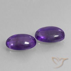11.00 ctw Violet Amethyst Stones, Natural Amethyst in Oval Cabochon Shape for Sale