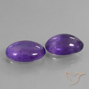 9.92 ctw Violet Amethyst Stones, Natural Amethyst in Oval Cabochon Shape for Sale