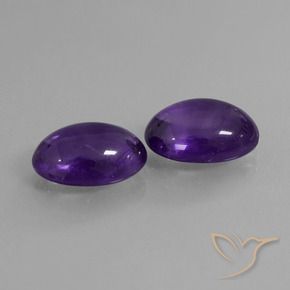 11.03 ctw Violet Amethyst Stones, Natural Amethyst in Oval Cabochon Shape for Sale